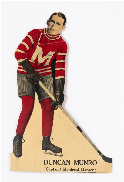 Utterly Rare 1920s Dunc Munro Montreal Maroons Advertising Standee (12 1/2") 