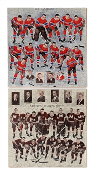 Montreal Maroons and Montreal Canadiens 1932-33 Jigsaw Puzzles (12" x 12") 