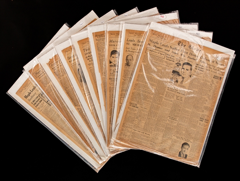 1933-34 Toronto Globe Newspaper Collection with Bud Templeton Leafs Players Caricatures (17)