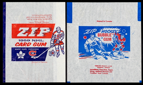 1958-59 and 1959-60 Parkhurst Hockey Wrappers (2) 