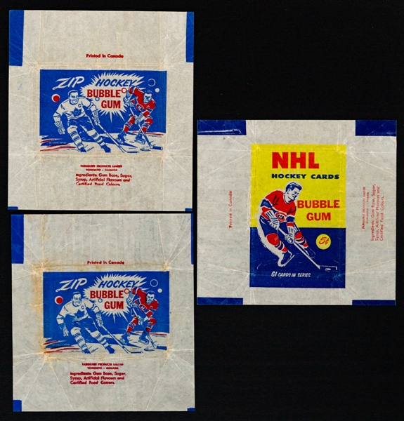 1959-60 and 1960-61 Parkhurst Hockey Wrappers (3) 
