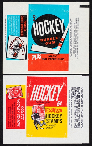 1960-61 and 1961-62 Topps Hockey Wrappers (2) 