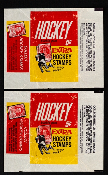 1961-62 Topps Hockey Wrappers (2) 