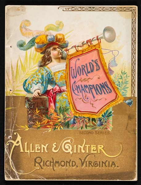 1889 A17 Allen & Ginter "Worlds Champions Second Series" Complete Album - Has Images of All 50 Cards from the 1889 N29 Worlds Champions Set Including Baseball Players (6) and Pugilists (8)