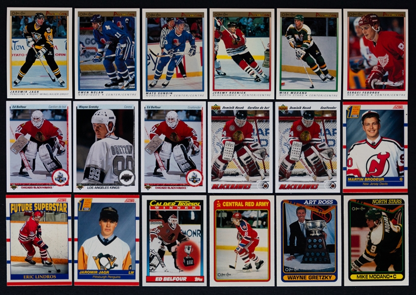 1990-91 to 1991-92 O-Pee-Chee Premier, O-Pee-Chee, Upper Deck (French and English) and Other Brands Hockey Card Set Collection of 20+