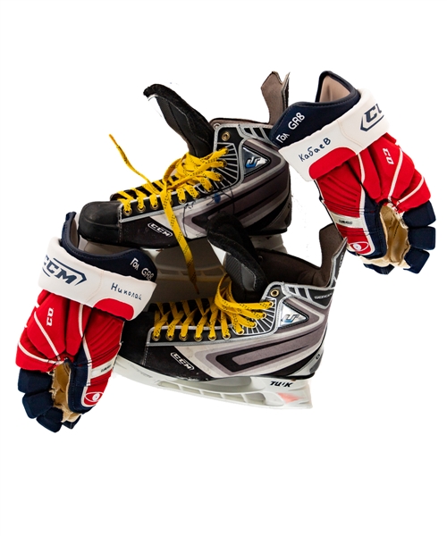 Alexander Ovechkins Late-2000s Washington Capitals Game/Practice-Used CCM Skates and 2010-11 Game-Issued CCM Gloves with Team COA