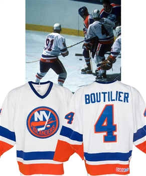 Paul Boutiliers 1983-84 New York Islanders Game-Worn Stanley Cup Finals Jersey with LOA - Photo-Matched!