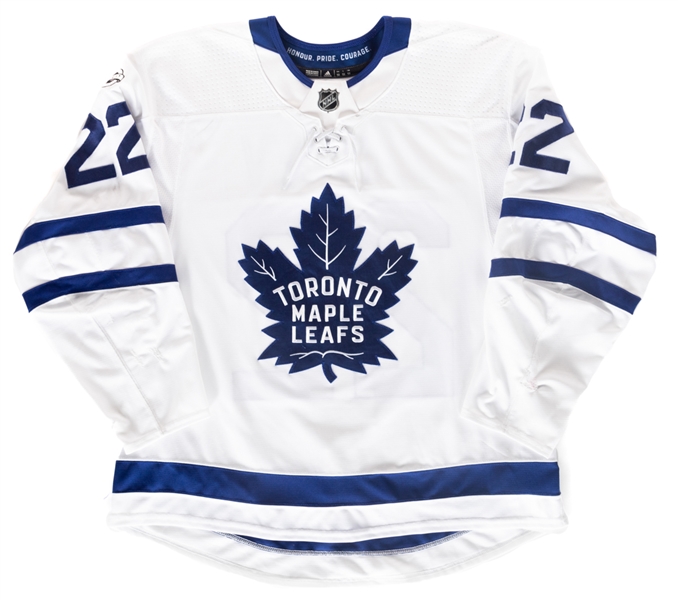 Nikita Zaitsev’s 2017-18 Toronto Maple Leafs Game-Worn Jersey with Team COA - NHL Centennial Patch! - Team Repairs! - Photo-Matched!