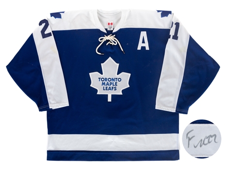 Francois Beauchemins January 26th 2010 Toronto Maple Leafs "70s Night" Signed Warm-Up Worn Jersey with Team COA