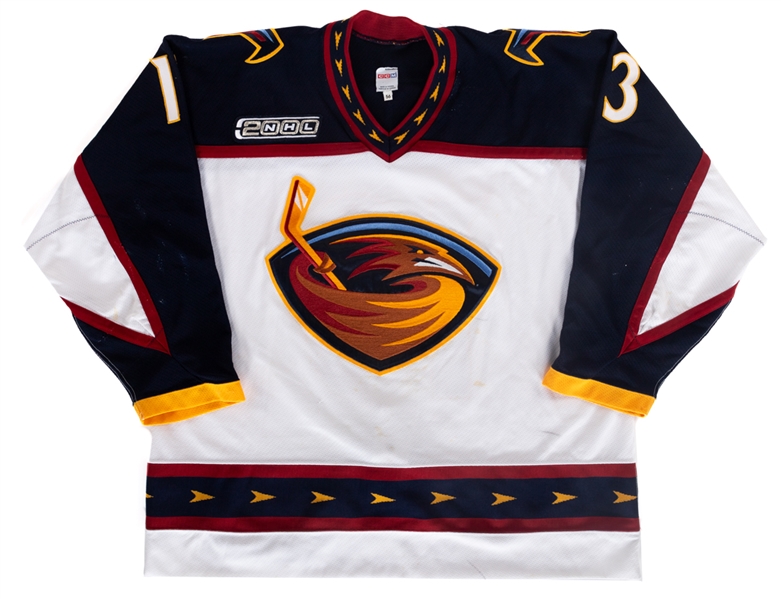 Patrik Stefans 1999-2000 Atlanta Thrashers Game-Worn Rookie Season Jersey - NHL2000 Patch!