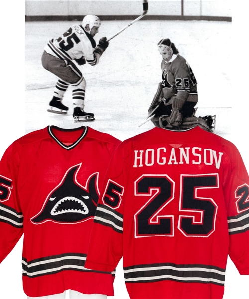 Paul Hogansons 1973-74 WHA Los Angeles Sharks Game-Worn Jersey with LOA - Final Season for Team in LA! - Photo-Matched!