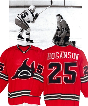 Paul Hogansons 1973-74 WHA Los Angeles Sharks Game-Worn Jersey with LOA - Final Season for Team in LA! - Photo-Matched!