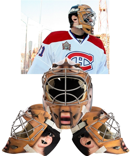 Carey Prices 2011 Heritage Classic Montreal Canadiens Game-Worn Goalie Mask - Designed and Painted by David Arrigo! - Photo-Matched!