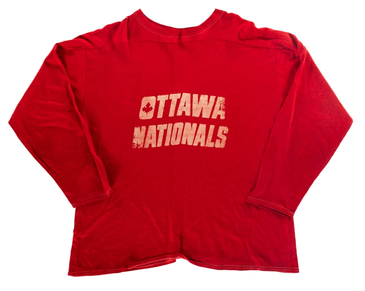Steve Warrs 1972-73 WHA Ottawa Nationals Inaugural Season Practice Jersey