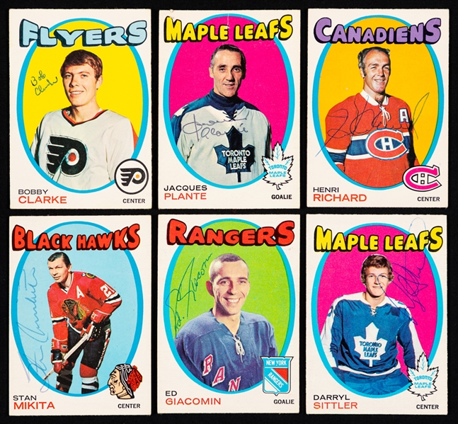 1971-72 O-Pee-Chee Hockey Signed Hockey Cards (131) Including Jacques Plante. Stan Mikita, Phil Esposito, Darryl Sittler, Dave Keon and Numerous HOFers