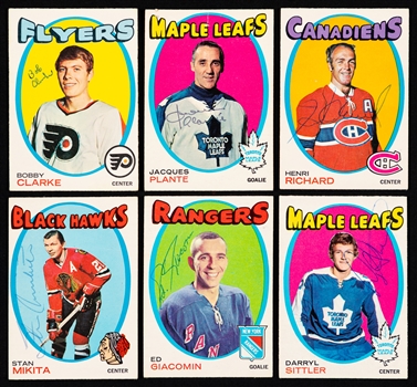 1971-72 O-Pee-Chee Hockey Signed Hockey Cards (131) Including Jacques Plante. Stan Mikita, Phil Esposito, Darryl Sittler, Dave Keon and Numerous HOFers