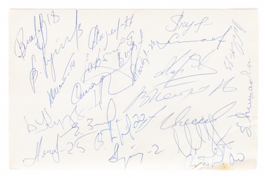 Circa 1972 Soviet Union National Team Vintage Team-Signed Photograph by Approx. 20 Including Kharlamov, Tretiak, Yakushev and Others