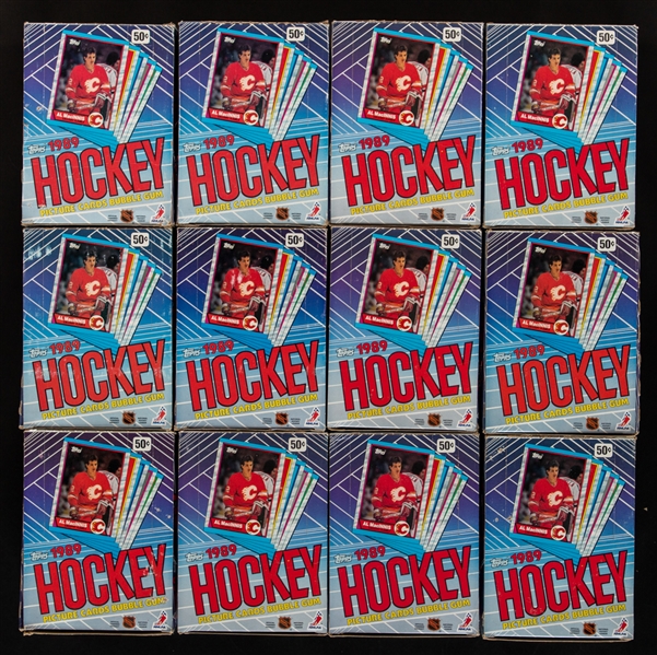 1989-90 Topps Hockey Wax Boxes (38 - Almost Two Full Cases) - Joe Sakic, Brian Leetch and Trevor Linden Rookie Card Year