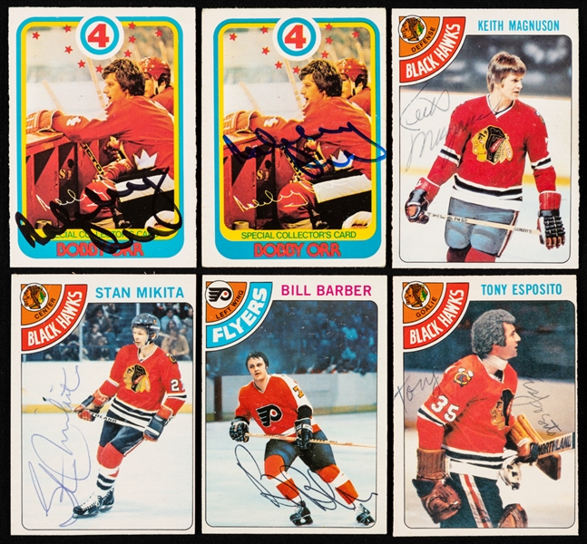 1978-79 O-Pee-Chee Hockey Signed Hockey Cards (250+) Including Orr (2), Taylor, Sutter, Magnuson, Sittler, Mikita, Esposito Bros, Federko, Wilson, Barber and Numerous HOFers