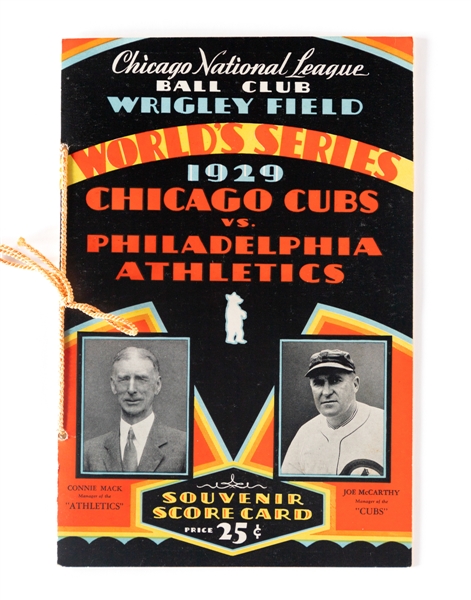 1929 World Series Game 2 Program (Chicago) - Philadelphia Athletics vs Chicago Cubs