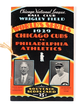 1929 World Series Game 2 Program (Chicago) - Philadelphia Athletics vs Chicago Cubs