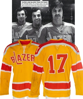 Don Herrimans 1972-73 WHA Philadelphia Blazers Game-Worn Jersey - First and Only Season for Team in WHA! 