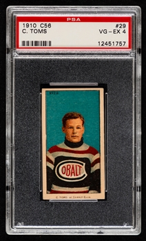 1910-11 Imperial Tobacco C56 Hockey Card #29 C. Toms Rookie - Graded PSA 4