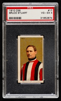 1910-11 Imperial Tobacco C56 Hockey Card #17 HOFer Bruce Stuart Rookie - Graded PSA 4