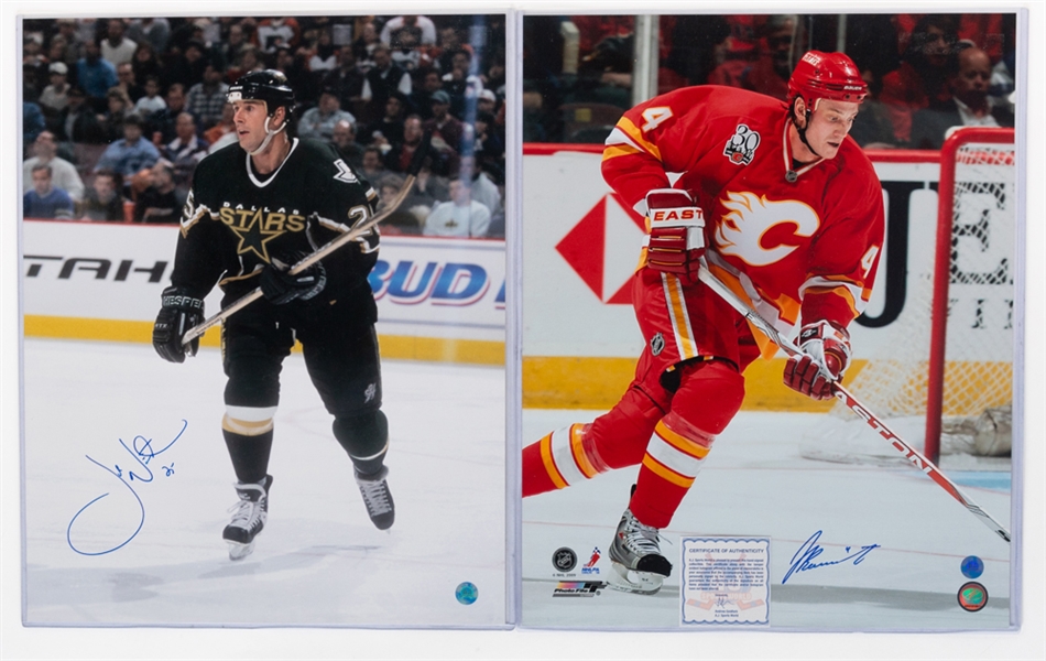 Large Hockey Autograph Collection Including Signed Photos (19), Signed Hockey Cards (26), Signed & Multi-Signed Pucks (9) - Andreychuk, Nieuwendyk, Hall, Roenick, Barber, Bure, Landeskog, Blake +++