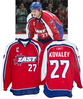 Alexei Kovalevs 2009 NHL All-Star Game Eastern Conference Signed Game-Worn Second Period Captains Jersey with LOA 