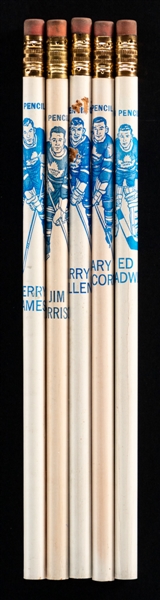 1955-57 Toronto Maple Leafs Unused Dixon Pencil Collection of 5