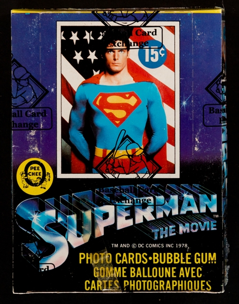 1978 O-Pee-Chee Superman The Movie Wax Box (36 Unopened Packs) - BBCE Certified Tape Intact