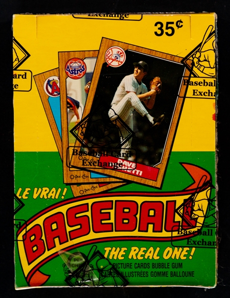 1987 O-Pee-Chee Baseball Wax Box (36 Unopened Packs) - BBCE Certified Tape Intact - Barry Bonds Rookie Year!