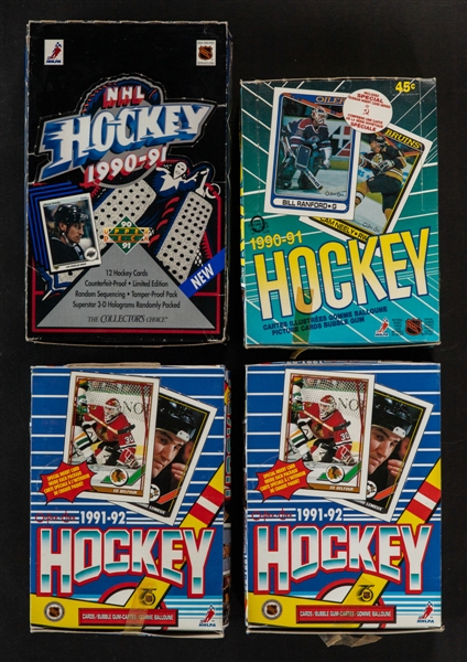 1990s Upper Deck, O-Pee-Chee, Topps, Fleer, Score and Pro Set Partial and Complete Wax Box Collection of 10