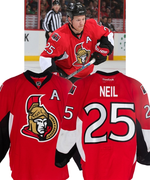 Chris Neils 2015-16 Ottawa Senators Game-Worn Alternate Captains Jersey with Team COA