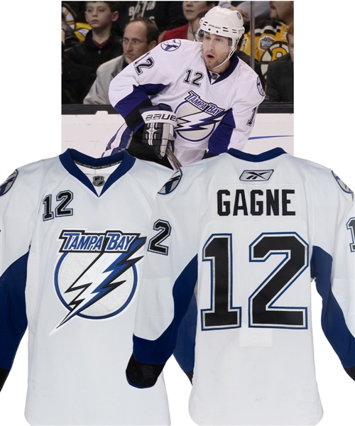 Simon Gagnes 2010-11 Tampa Bay Lightning Game-Worn Jersey - Photo-Matched! 