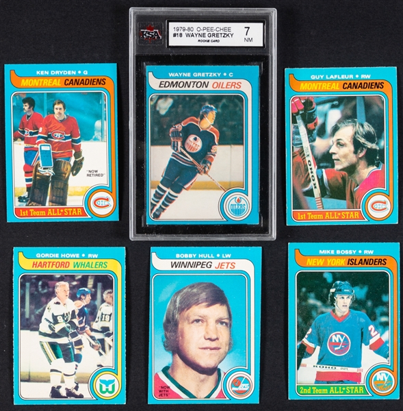 1979-80 O-Pee-Chee Hockey Near Complete Set (380/396) Including #18 HOFer Wayne Gretzky Rookie Card (Graded KSA 7) Plus 600+ Extras