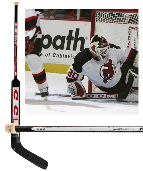 Martin Brodeurs 2002-03 New Jersey Devils Game-Used 2003 Stanley Cup Playoffs CCM Heaton 10 Stick - Stanley Cup Championship Season! - Photo-Matched to Round 1 Vs Boston!