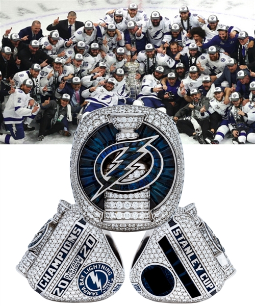Tampa Bay Lightning 2019-20 Stanley Cup Champions 14K Gold, Diamond and Blue Sapphire Ring with Presentation Box