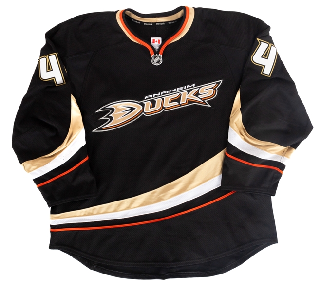 Sheldon Sourays 2012-13 Anaheim Ducks Game-Worn Jersey with Team LOA