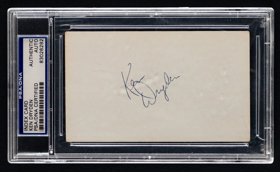 HOFer Ken Dryden Signed Index Card - PSA/DNA Certified