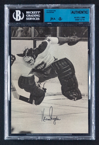 HOFer Ken Dryden Signed Cut - Beckett/JSA Certified