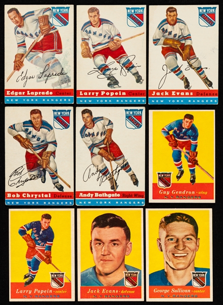 1950s to 1990s New York Rangers Hockey Cards (200+) Including 1954-55 to 1967-68 Topps Hockey Cards (84)