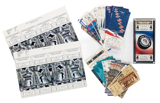 New York Rangers 1990s/2000s Ticket Collection of 52 including 1994 NHL All-Star Game (1) and 2006 Playoffs Round 1 Game 1 Tickets (2)