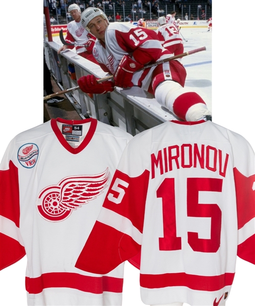 Dmitri Mironovs 1997-98 Detroit Red Wings Game-Worn Jersey with Team COA - VK&SM Patch! - Stanley Cup Championship Season! - Photo-Matched!