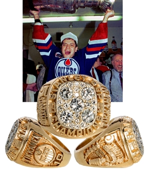 Esa Tikkanens 1989-90 Edmonton Stanley Cup Championship 14K Gold and Diamond Ring from His Personal Collection with His Signed LOA
