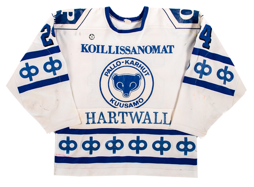 Vintage Late-1970s/Early-1980s Kuusamo Pallo-Karhut (KaPa) Finland III-divisioona #24 Game-Worn Jersey 