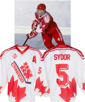 Darryl Sydors 1992 IIHF World Junior Championships Team Canada Signed Game-Worn Jersey 