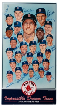 Boston Red Sox 1967 "The Impossible Dream" American League Champions Team-Signed Reunion Poster with JSA Auction LOA (14" x 26")