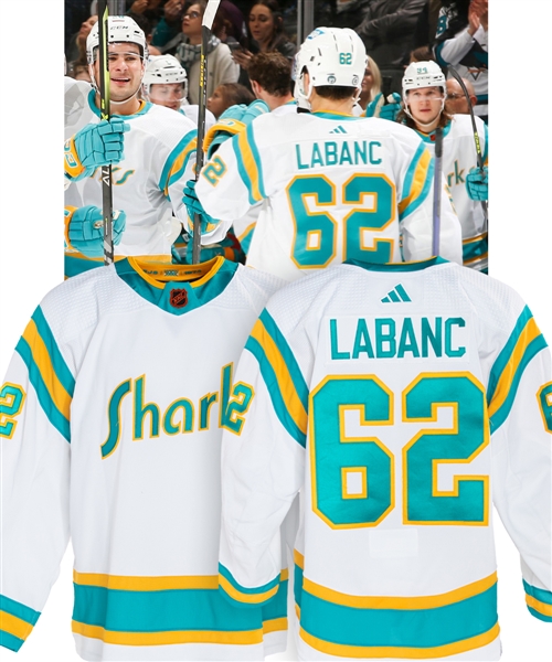 Kevin Labancs 2022-23 San Jose Sharks "Reverse Retro" Game-Worn Jersey with Team COA